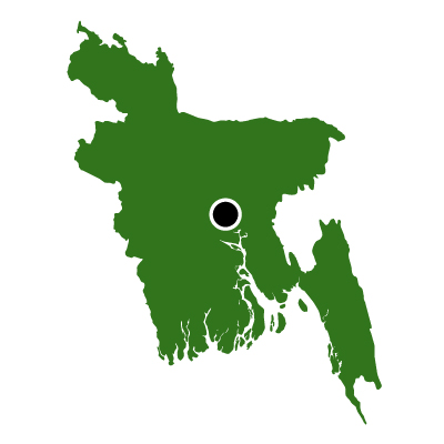バングラデシュ人民共和国無料フリーイラスト｜首都(緑)